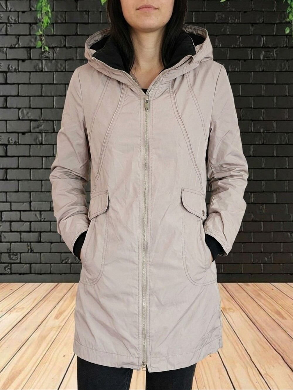 Dawn Lavy Raincoat Wind-Resistant Water-Resistant Hooded Long Tranche Coat